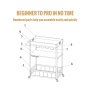 VEVOR 3-Tier Bar Serving Cart Rolling Trolley with Wine Grid Glass Holder 110LBS