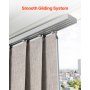 Panel Track Blinds Extendable Track from 45.8 in to 86 in W Trimmable Brown