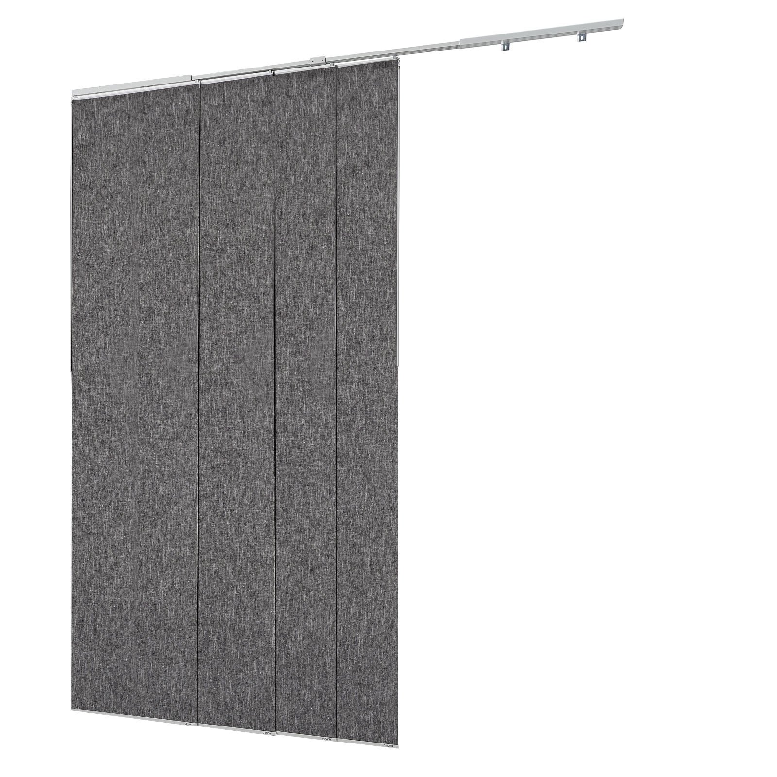 VEVOR Panel Track Blinds, Extendable Track from 116 cm to 218 cm W, Trimmable Panel Curtains Up to 243cm H, Vertical Blackout Panel Blinds for Sliding Doors, Patio Doors, Room Divider, Dark Gray