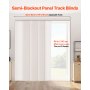 VEVOR Panel Track Blinds, Extendable Track from 116 cm to 218 cm W, Trimmable Panel Curtains Up to 243cm H, Adjustable Vertical Panel Blinds for Sliding Doors, Patio Doors, Room Divider, Light Brown