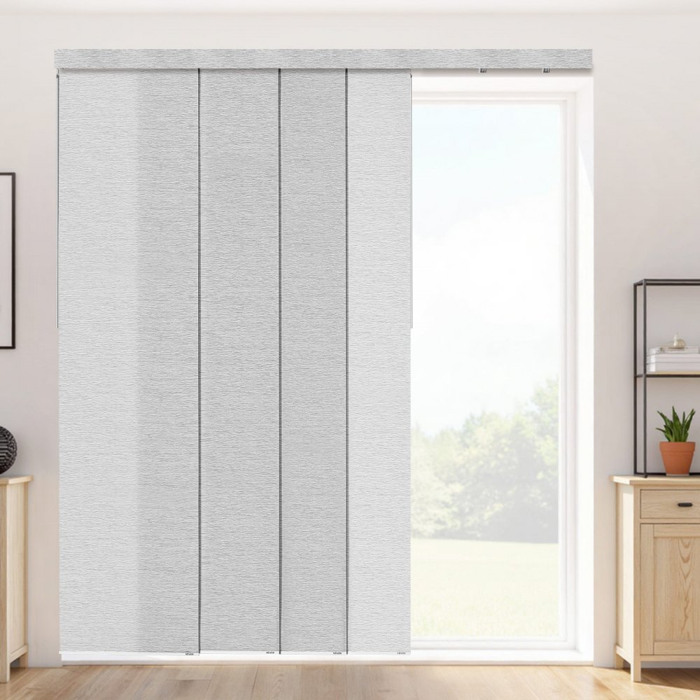 VEVOR Panel Track Blinds, Extendable Track from 116 cm to 218 cm W, Trimmable Panel Curtains Up to 243cm H, Adjustable Vertical Panel Blinds for Sliding Doors, Patio Doors, Room Divider, Window, Gray