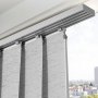 VEVOR paneles sínredőnyök, kihúzható sín 116 cm-től 218 cm-es szélességig, vágható panelfüggönyök akár 243 cm magasra, állítható függőleges panelredőnyök tolóajtókhoz, teraszajtók, szobaelválasztó, ablak, szürke