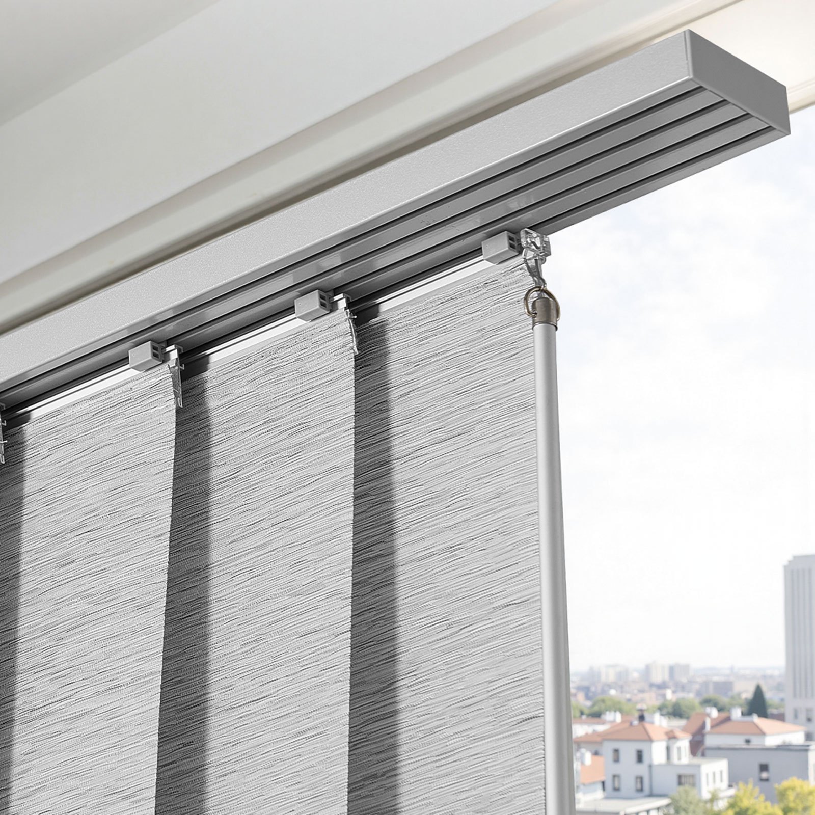VEVOR Panel Track Blinds, Extendable Track from 116 cm to 218 cm W, Trimmable Panel Curtains Up to 243cm H, Adjustable Vertical Panel Blinds for Sliding Doors, Patio Doors, Room Divider, Window, Gray