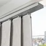 Persianas de trilho de painel VEVOR, trilho extensível de 116 cm a 218 cm de largura, cortinas de painel ajustáveis de até 243 cm de altura, persianas de painel blackout verticais para portas de correr, portas de pátio, divisórias de ambientes, cinza claro