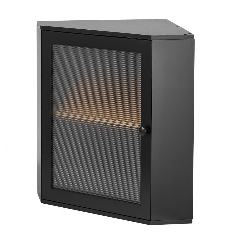 VEVOR Corner Bread Box for Kitchen Counter Bamboo Wood Container Black, for Homemade Bread, Under Cabinet, and Pantry, Double Layer Farmhouse Breadbox Bin, with Acrylic Door Panel and Air Vents