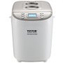 VEVOR Bread Maker, 15-in-1 3LB Dough Machine, Nonstick Ceramic Pan Automatic Breadmaker with Gluten Free Setting, Whole Wheat Bread Making, Digital, Programmable, 3 Loaf Sizes, 3 Crust Colors, White