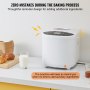 VEVOR Bread Maker, 19-in-1 2LB Dough Machine, Nonstick Ceramic Pan Automatic Breadmaker with Gluten Free Setting, Whole Wheat Bread Making, Digital, Programmable, 3 Loaf Sizes, 3 Crust Colors, White