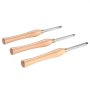 Conjunto de formões para torno VEVOR, 3 peças, ferramentas para torneamento de madeira, aço de carboneto, caixa de ferramentas