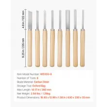 8PCS Wood Lathe Chisel Set Woodturning Tools Steel Blades for Lathe Finisher