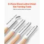 VEVOR Wood Lathe Turning Tool Set, 6PCS, Lathe Roughing, Finishing, Detailing Hollow Tool with Wooden Handle, Diamond Round Square Carbide Inserts, Wooden Box, for Beginners, Hobbyists, Professionals