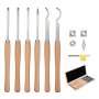 6PCS Wood Lathe Chisel Set HSS Woodturning Tools Storage Box for Lathe Finisher