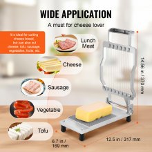 VEVOR Cheese Cutter with Wire Cheeser Butter Cutting 0.39" & 0.78" Cheese Slicer