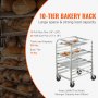 VEVOR Bun Pan Rack, 10-Tier Commercial Bakery Racks with Brake Wheels, Aluminum Racking Trolley Storage for Half & Full Sheet, Speed Rack For Kitchen Home, Bread Baking Equipment, 26"L x 20.3"W x 39"H