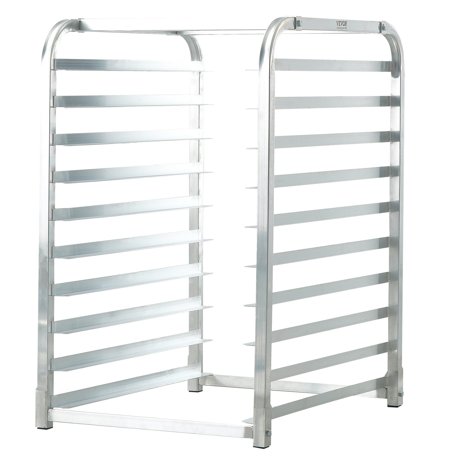 VEVOR bun pan rack with 10-tier aluminum frame and open sides for easy access.