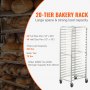 VEVOR Bun Pan Rack, 20-Tier Commercial Bakery Racks with Brake Wheels, Aluminum Racking Trolley Storage for Half & Full Sheet, Speed Rack For Kitchen Home, Bread Baking Equipment, 660x517x1767 mm
