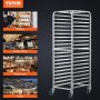 VEVOR Bun Pan Rack, 20-Tier Commercial Bakery Racks with Brake Wheels, Aluminum Racking Trolley Storage for Half & Full Sheet, Speed Rack For Kitchen Home, Bread Baking Equipment, 66 x 51.8 x 177.8 cm