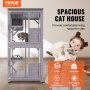 Casă pentru pisici VEVOR în aer liber, Catio mare cu 3 niveluri, carcasă pentru pisici cu rotile rotative la 360°, 2 platforme, o cutie de odihnă și ușă mare din față, 29,9 x 34 x 64,1 inci