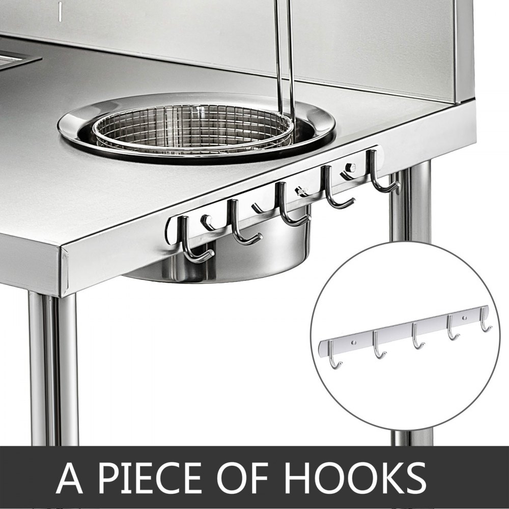 Breading Table 100x70x80cm Breader Station Fried Chicken Stainless Steel Worktop
