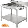 Breading Table Station Fried Food Chicken Fish 100X70cm Stainless Steel Tabletop