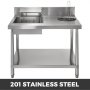 Breading Table Station Fried Food Chicken Fish 100X70cm Stainless Steel Tabletop