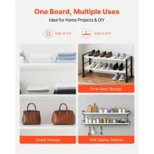 VEVOR Melamine Shelves, 2 Piece, Wooden Cabinet Shelves Cut to Size for Closet System, Replacement Cabinet Shelf, Versatile Use Wardrobe Board for Closets, Cabinets, or any custom Shelving Needs
