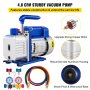 VEVOR Vacuum Pump 4.8CFM 1/4 HP Single Stage HVAC A/C Refrigeration Kit 5PA Ultimate Vacuum Manifold Gauge Set R410A R134A R22 HVAC AC, 4-Way Manifold Gauge and Hose for Air Conditioning Systems
