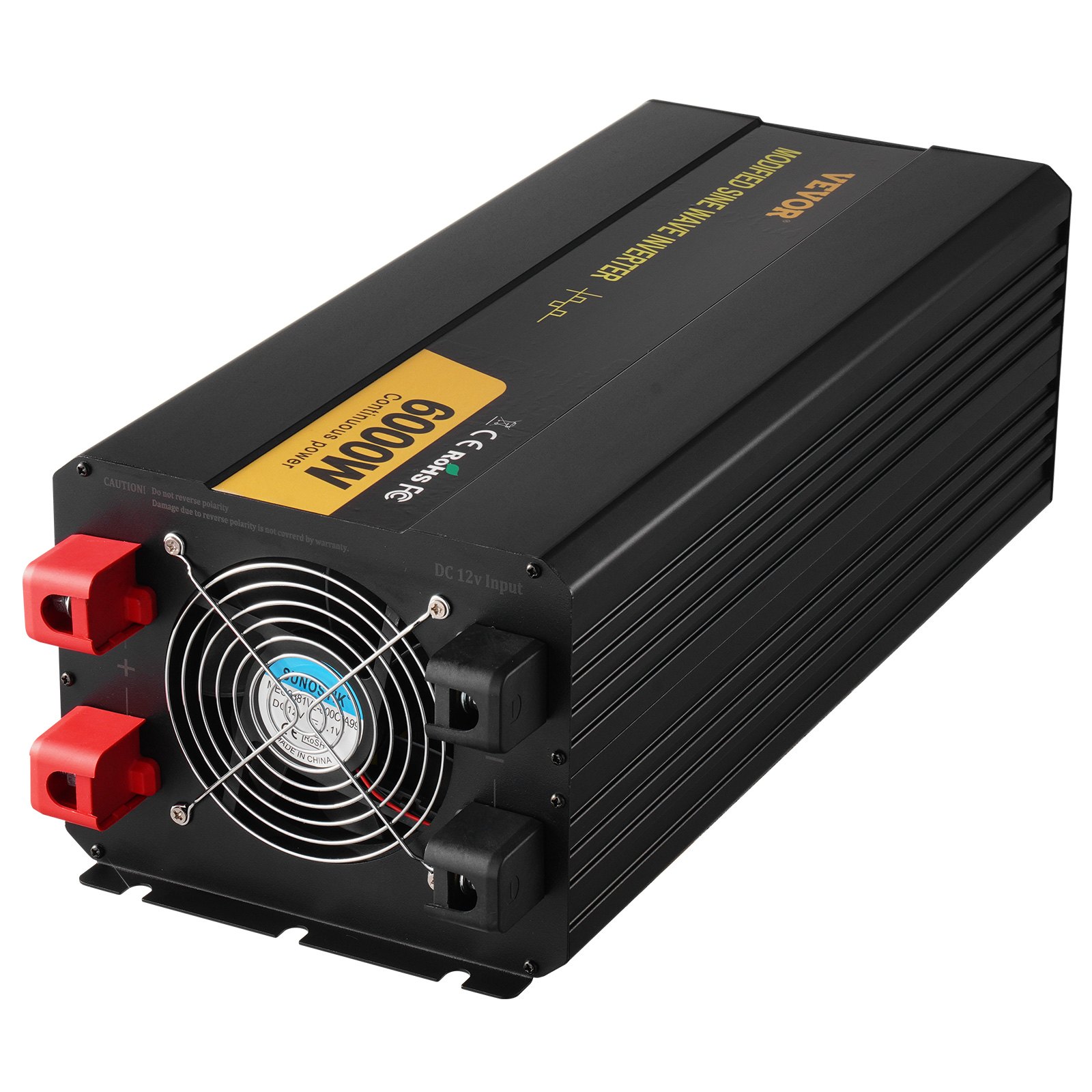 VEVOR Power Inverter, 6000W, Modified Sine Wave Inverter DC 12V to AC 230V Car Converter with LCD Display, LED Indicators EU Outlets Power Inverter, for Car RV Truck Boat Travel