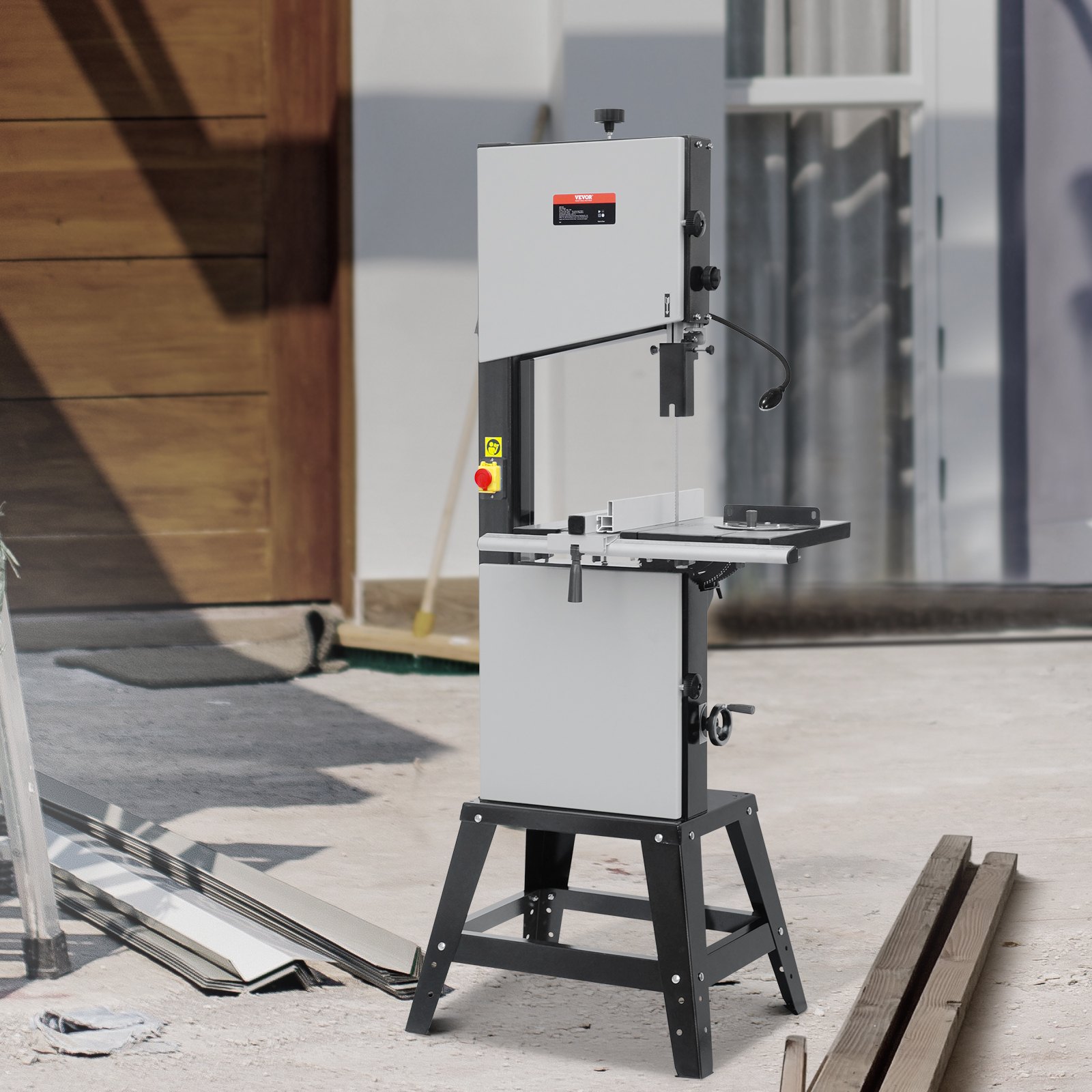 VEVOR Band Saw, 340mm / 13.39-Inch, Benchtop Bandsaw with Stand, 440-846 RPM Continuously Viable Speed, 1100W 1.5HP, 220V, Optimized Work Light, and Miter Gauge, for Woodworking Aluminum Wood Metal Copper