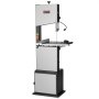 VEVOR band saw with a large cutting table and safety features, perfect for woodworking projects.