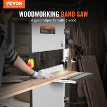 VEVOR Band Saw with Stand, 10-Inch, 560 & 1100 RPM Two-Speed Benchtop Bandsaw, 370W 0.5HP Motor with Metal Stand Optimized Work Light Workbench Fence and Miter Gauge, for Woodworking Aluminum Plastic