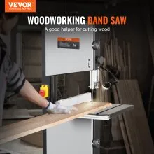 VEVOR Band Saw with Stand, 10-Inch, 560 & 1100 RPM Two-Speed Benchtop Bandsaw, 370W 0.5HP Motor with Metal Stand Optimized Work Light Workbench Fence and Miter Gauge, for Woodworking Aluminum Plastic