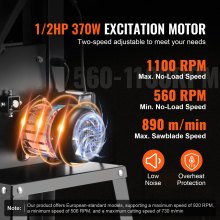 VEVOR Band Saw with Stand, 10-Inch, 560 & 1100 RPM Two-Speed Benchtop Bandsaw, 370W 0.5HP Motor with Metal Stand Optimized Work Light Workbench Fence and Miter Gauge, for Woodworking Aluminum Plastic