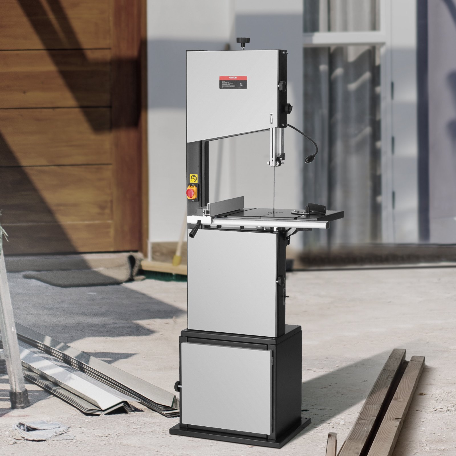 VEVOR Band Saw with Stand, 9.65-Inch, 560&1100 RPM Two-Speed Benchtop Bandsaw, 370W 1/2HP Motor 6'' Cutting Height 72.13'' Sawblade Length, with Fence and Miter Gauge, for Woodworking Aluminum Plastic