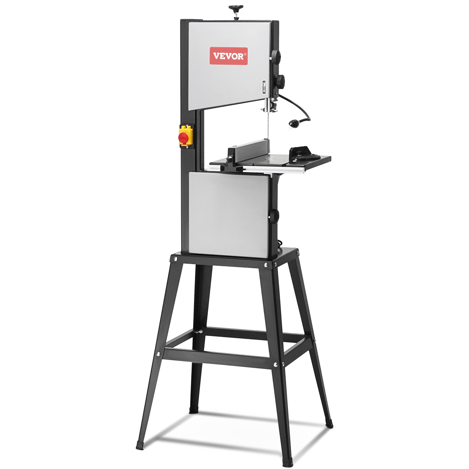 VEVOR Band Saw with Stand, 9.65-Inch, 560&1100 RPM Two-Speed Benchtop Bandsaw, 370W 1/2HP Motor 6'' Cutting Height 72.13'' Sawblade Length, with Fence and Miter Gauge, for Woodworking Aluminum Plastic