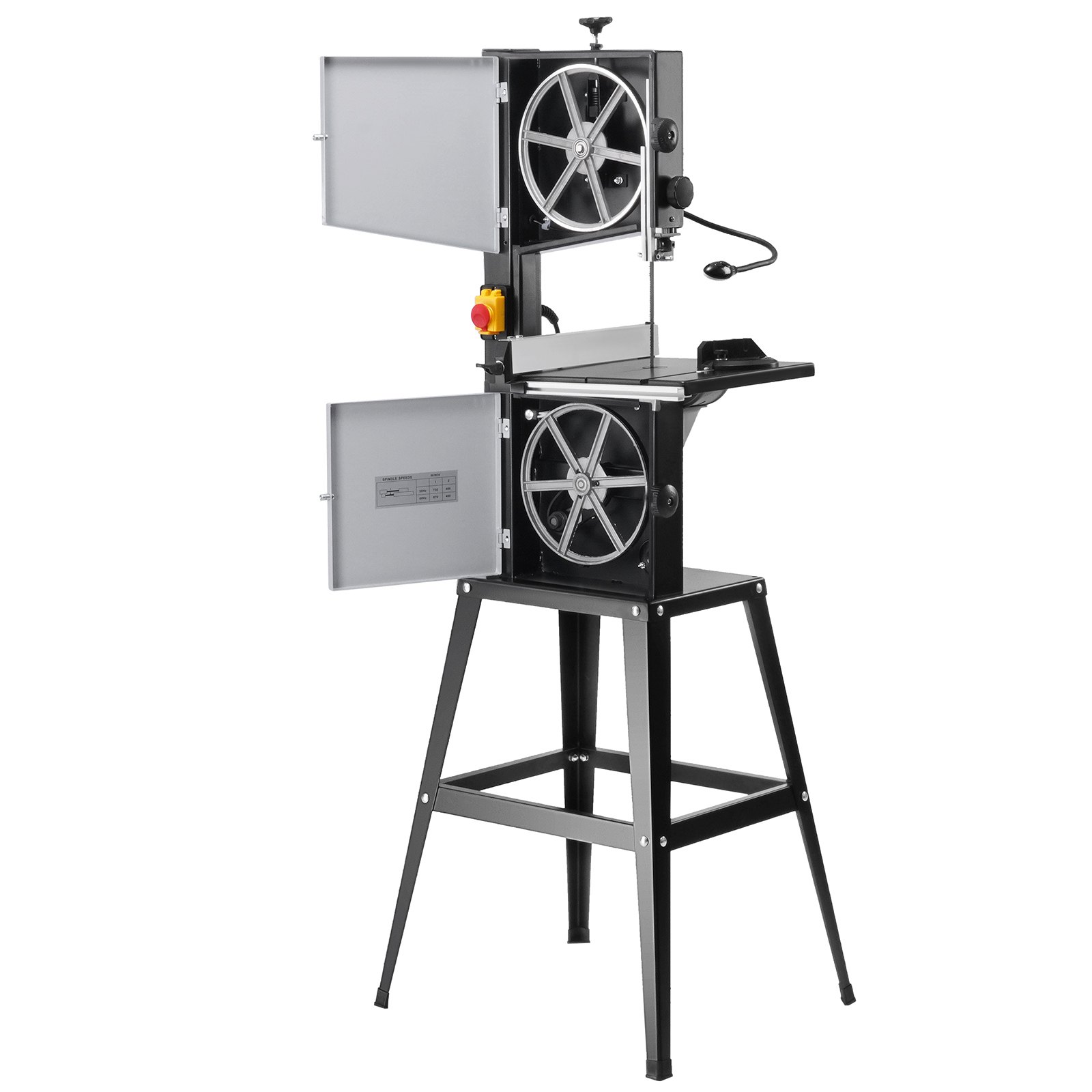 VEVOR Band Saw with Stand, 9.65-Inch, 560&1100 RPM Two-Speed Benchtop Bandsaw, 370W 1/2HP Motor 6'' Cutting Height 72.13'' Sawblade Length, with Fence and Miter Gauge, for Woodworking Aluminum Plastic