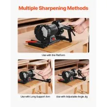 VEVOR Multi-Grind Sharpening System, Vari-Grind Pro Sharpening Jig Kit for 6" & 8" Bench Grinders – with Platform, Long Support Arm & Fingernail Gouge Jig, for Chisels, Woodturning, Plane Irons