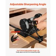 VEVOR Multi-Grind Sharpening System, Vari-Grind Pro Sharpening Jig Kit for 6" & 8" Bench Grinders – with Platform, Long Support Arm & Fingernail Gouge Jig, for Chisels, Woodturning, Plane Irons