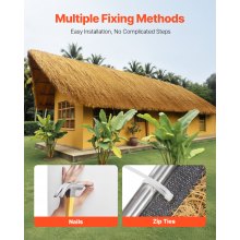 Artificial Thatch Grass Roof Roll 1.6 x 19.7 ft Tiki Hut Bar Skirt Roof Décor