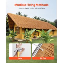 1.3x16.4 ft Artificial Thatch Roofing Mexican Style Tiki Hut Grass Skirt Roof