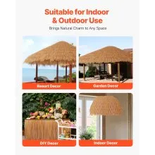 1.3x32.8 ft Artificial Thatch Roofing Mexican Style Tiki Hut Grass Skirt Roof