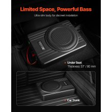 10" 300W Under Seat Car Subwoofer Slim Powered Car/Truck Subwoofer System