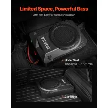 8" 800W Under Seat Car Subwoofer Slim Powered Car/Truck Subwoofer System