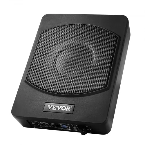 Rockville USS10 800W 10" Slim Under-Seat Active Car/Truck Subwoofer, Built-in Amplifier, High-Level Inputs, Remote Bass Knob, PWM Power Supply