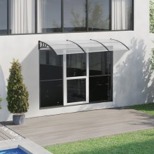 VEVOR vinduesdør markise, 38" x 117" dør baldakin udvendigt, UF50+ PC solsejl plade markiser, udendørs terrasse fortelt solskærm, gennemsigtig, vandtæt, til solskodder, UV, regn, snebeskyttelse