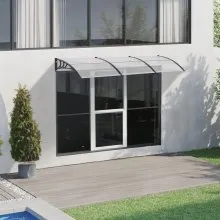 VEVOR Window Door Awning Canopy, 38" x 117" Door Canopy Exterior, UF50+ PC Sunshade Sheet Awnings, Outdoor Patio Awning Sun Shade, Transparent, Waterproof, for Sun Shutter, UV, Rain, Snow Protection