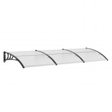 VEVOR Window Door Awning Canopy, 38" x 117" Door Canopy Exterior, UF50+ PC Sunshade Sheet Awnings, Outdoor Patio Awning Sun Shade, Transparent, Waterproof, for Sun Shutter, UV, Rain, Snow Protection