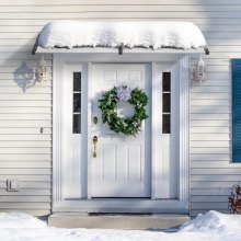 VEVOR Auvent de porte de fenêtre 101,6 x 203,2 cm, UPF 50+ en polycarbonate pour porte d'entrée extérieure, auvent de porte avant pour volet solaire, protection contre les UV, la pluie, la neige, feuille creuse