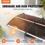 VEVOR Window Door Awning Canopy 965 x 2975 mm, UPF 50+ Polycarbonate Entry Door Outdoor Window Awning Exterior, Front Door Overhang Awning for Sun Shutter, UV, Rain, Snow Protection, Hollow Sheet