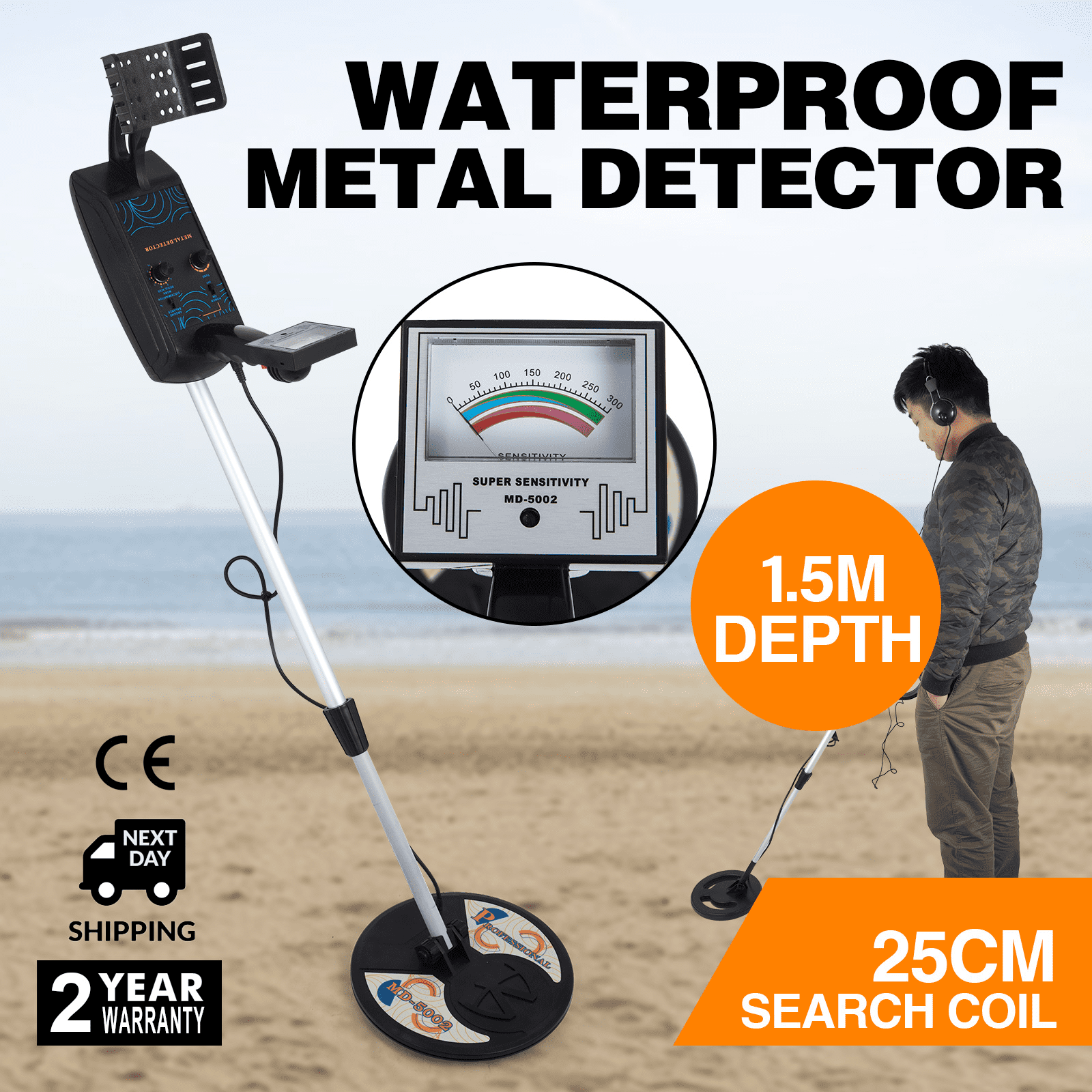 Extreme Metal Detector Gold Digger Deep Hunter Adjustable Waterproof Automatic