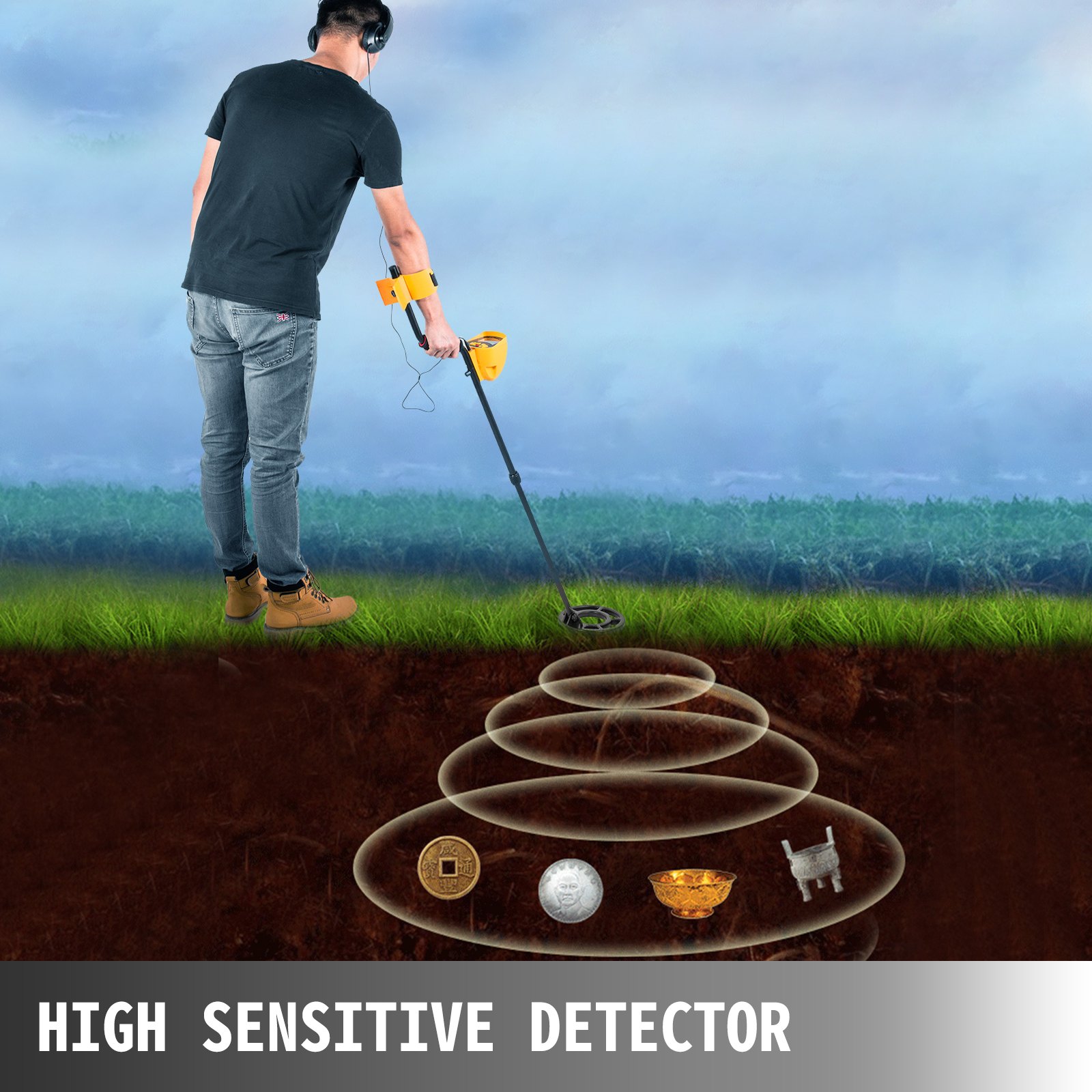 MD-3010II Deep Sensitive Metal Detector Gold Treasure Hunter Ground Search